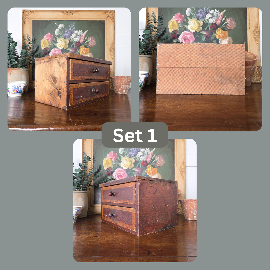 Antique Victorian Pine Tabletop Drawers