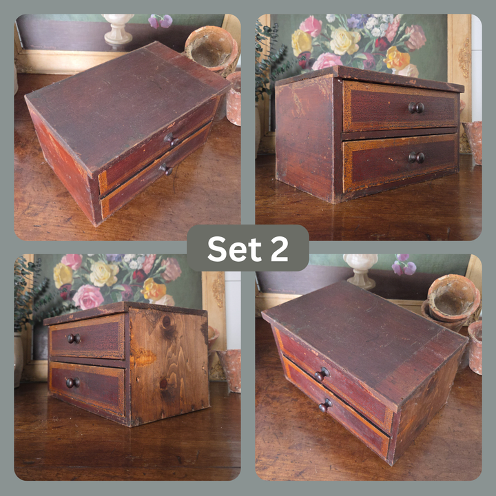 Antique Victorian Pine Tabletop Drawers