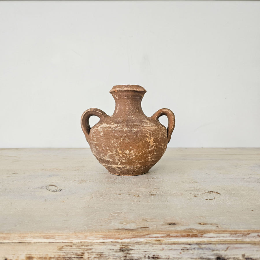 Small Rustic Turkish Pot with Two Handles