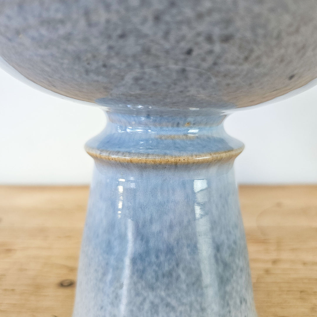 Glazed pedestal bowl for eggs