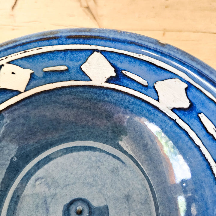 Glazed blue vintage dish