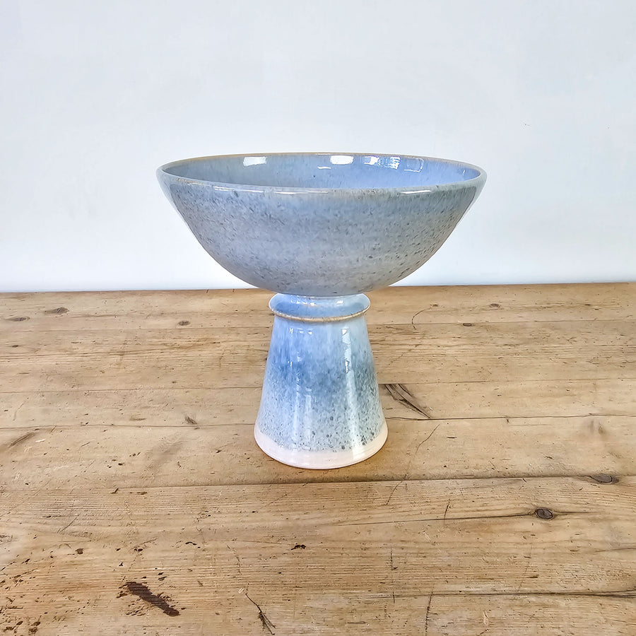Vintage studio pottery pedestal bowl