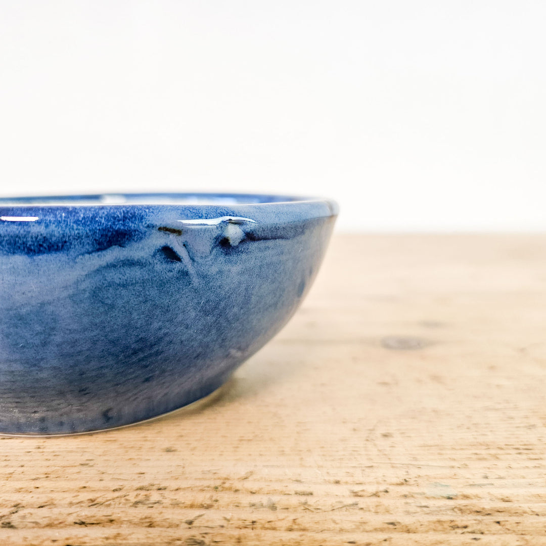 Blue diamond patterned serving dish
