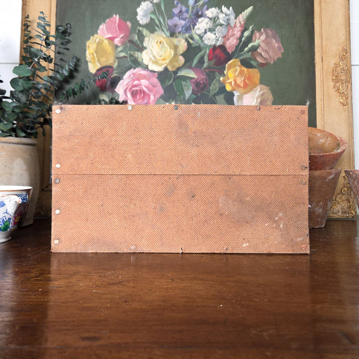 Small Victorian chest of drawers in pine with two drawers and turned knobs. The painted finish shows wear consistent with age, ideal for farmhouse style interiors or use as antique storage drawers.