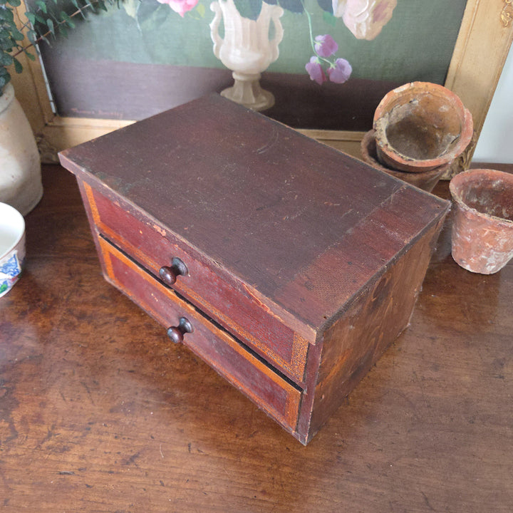 Victorian antique storage drawers in pine with original paint and simple knobs. A charming small chest of drawers suitable for country house style bedrooms or hallways.