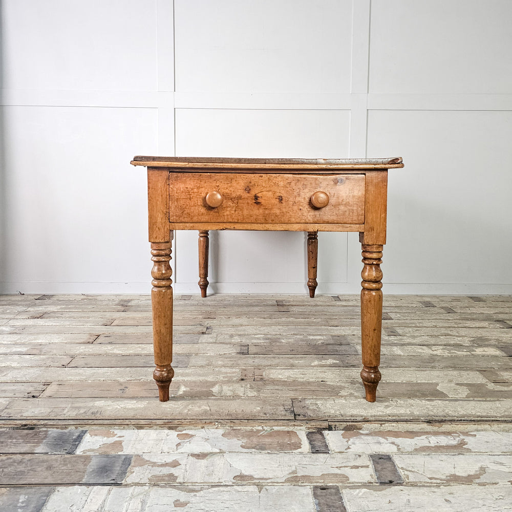antique pine kitchen table with drawer at each end
