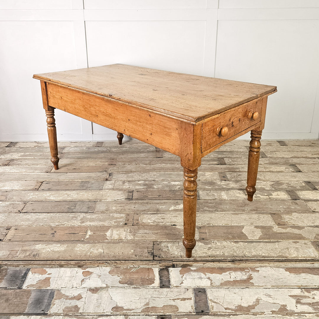 victorian prep table in warm patinated pine
