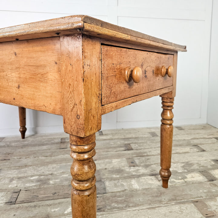 solid pine table with traditional farmhouse design
