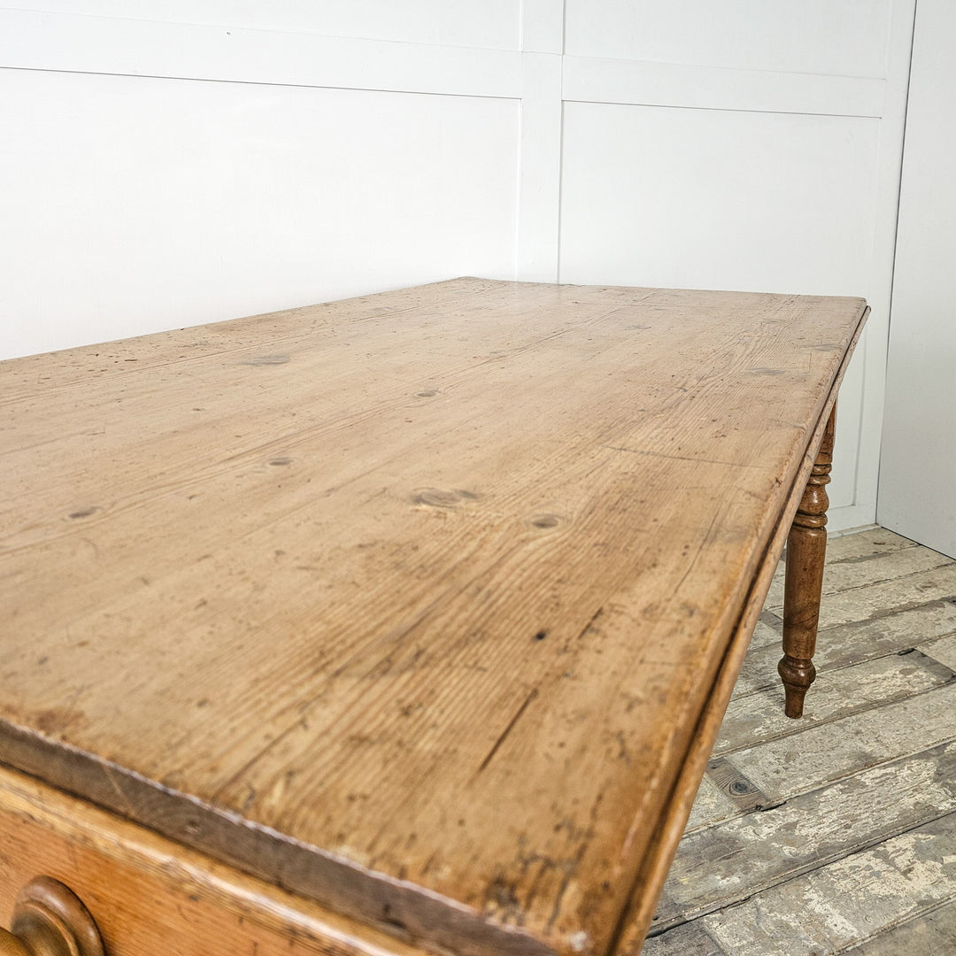 country pine dining table with 19th century details
