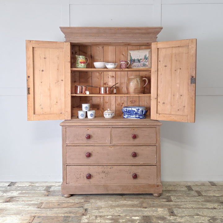 19th Century Antique Pine Housekeepers Cupboard