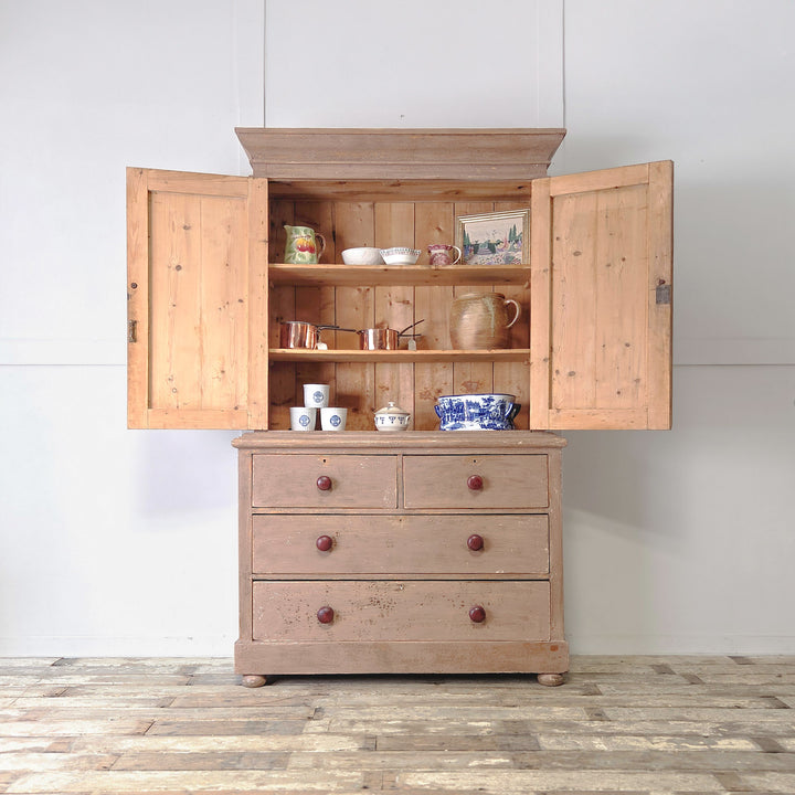 19th Century Antique Pine Housekeepers Cupboard