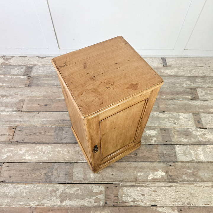Victorian pine pot cupboard with panelled door