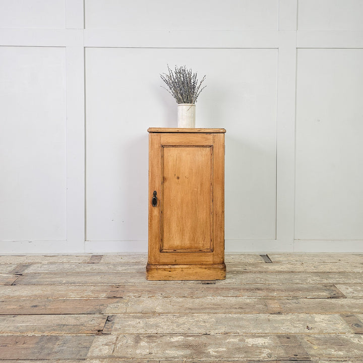 Small pine storage cupboard on plinth base