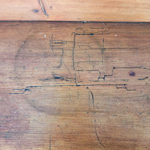 Antique 19th century pine washstand with decorative gallery back and shaped shelf below, supported by turned legs. Suitable as a farmhouse console table, rustic side table or bedroom washstand, this Victorian pine piece has a wax finish that enhances its natural patina.