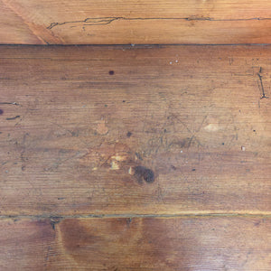 Victorian pine washstand with gallery back, scroll sides and turned legs, dating to the 19th century. Finished in wax to preserve its antique surface, this farmhouse style piece can be used as a rustic console or side table, adding authentic country character to interiors.