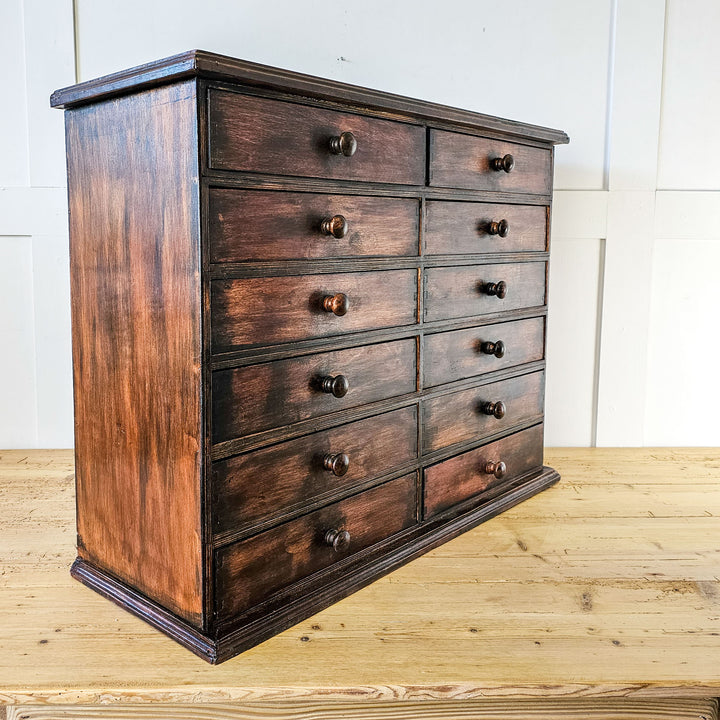 Antique Style 20th Century Drawer Set with 12 Compartments