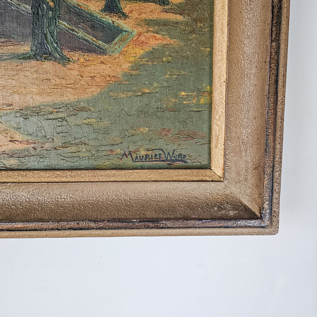 Detailed close-up of the lower corner featuring the artist's signature, adding authenticity