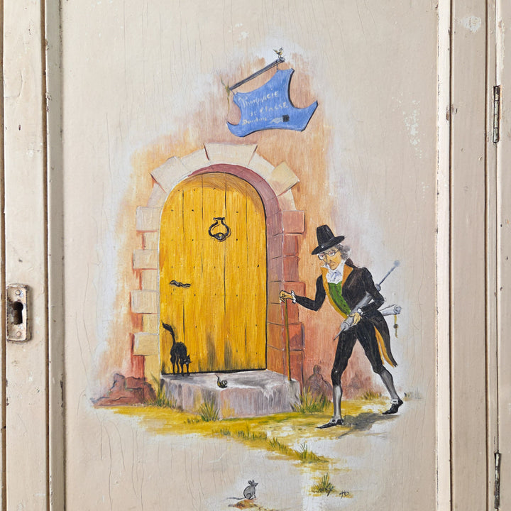 Vintage French Painted Medicine Cabinet