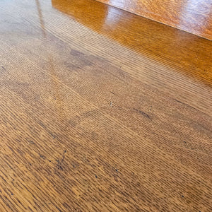 Antique oak chest of drawers, oval handles, Waring and Gillow