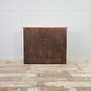 Antique ash bedroom chest of drawers with four drawers, horizontal reeding and solid plinth base.
