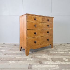 Georgian pine chest of drawers with graduating drawers and original mustard painted finish
