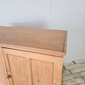 18th century antique pine cupboard with two panelled door