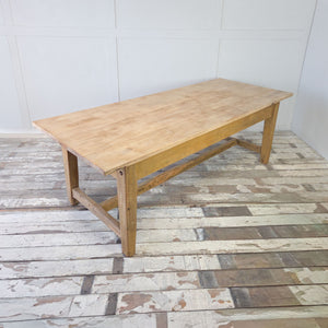 19th century antique work table with single front drawer and ochre painted base
