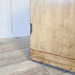 Antique pine bedroom drawers with two over three drawer configuration and original painted finish